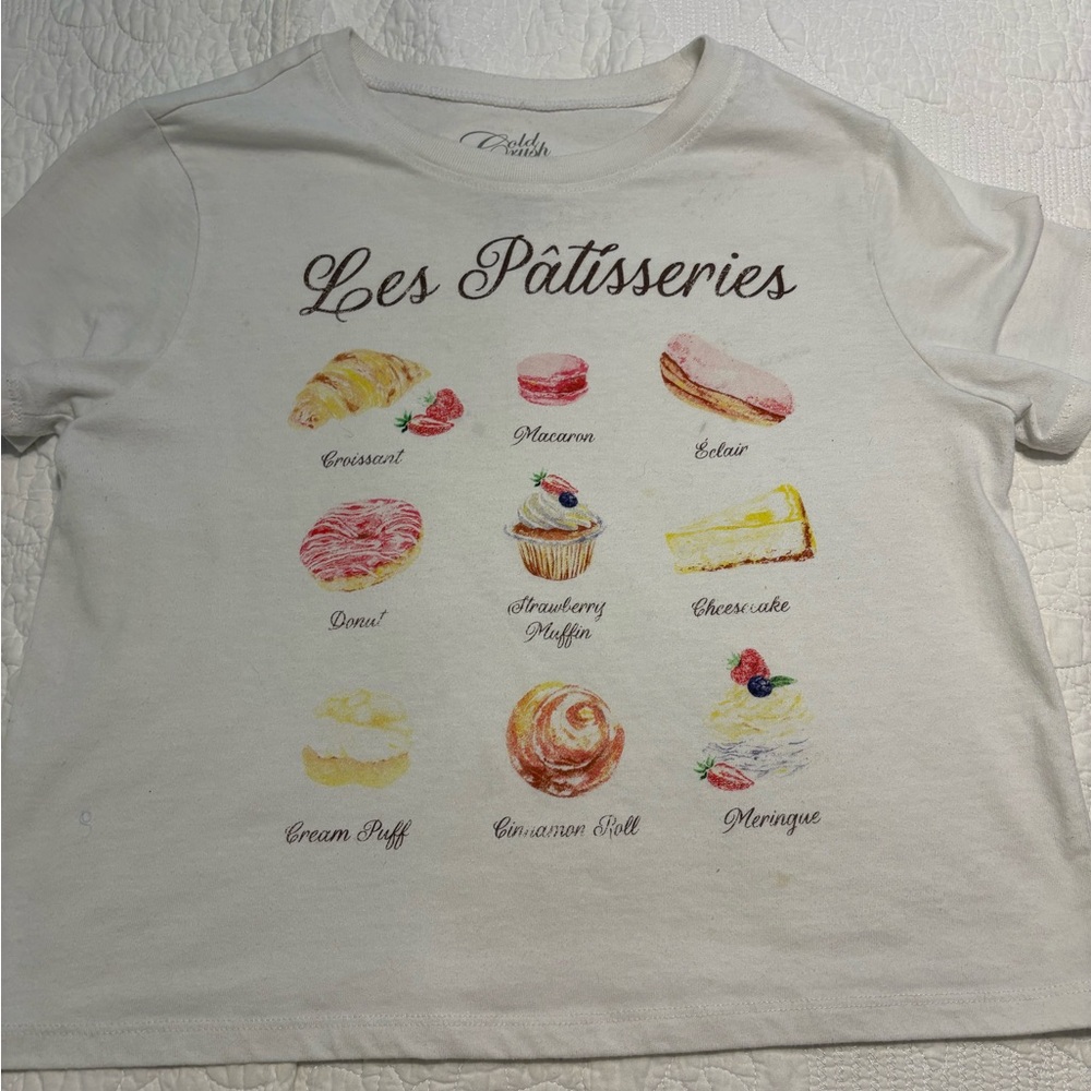 Cold Crush White Tee with Pastel Patisserie Print